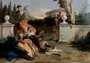 Giovanni Battista Tiepolo Rinaldo und Armida werden von Ubaldo und Carlo uberrascht oil painting